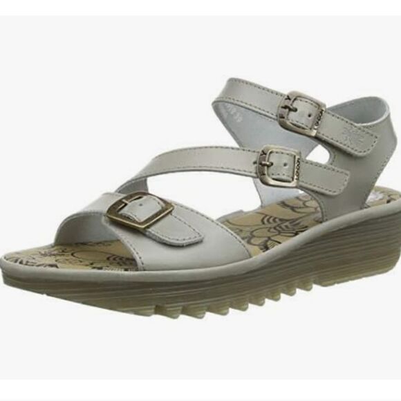 Fly London Women's ELIT141FLY Open Toe Sandals Grey/Taupe 8 8.5 39 - Picture 1 of 14